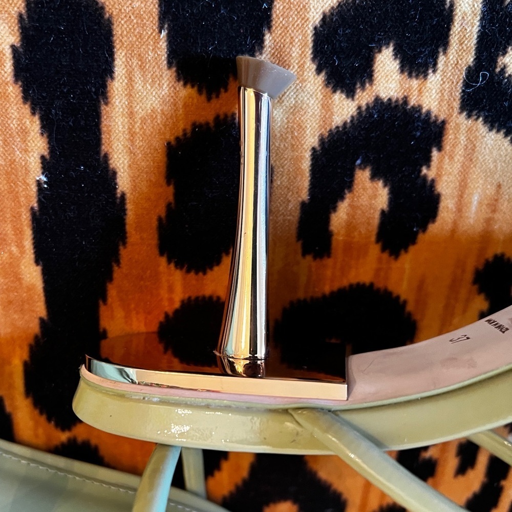 CULT GAIA Lydia Sandal in Palm Gold Heel Strappy Light Green REVOLVE - Picture 9 of 12